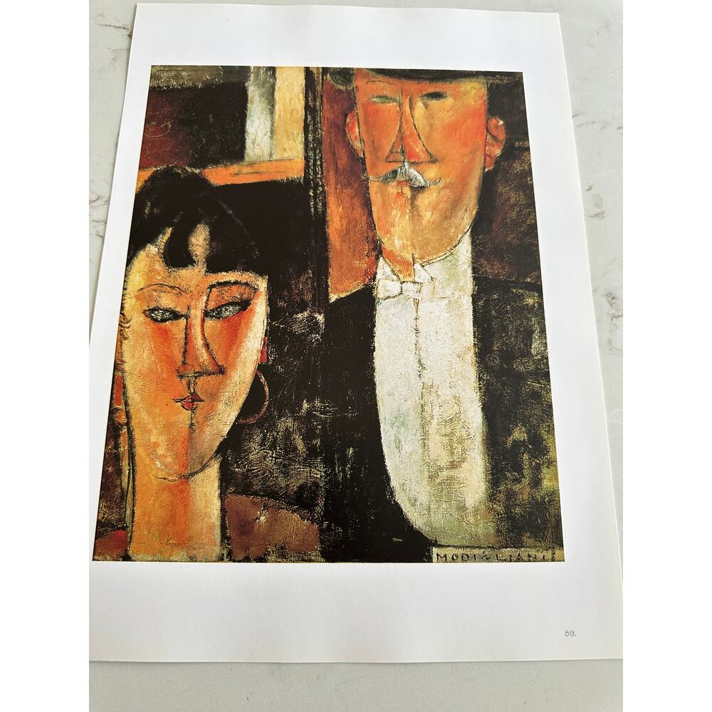 Modigliani, Bride and Groom, Painting, Print, Portrait, Art, ~ 250626-WH 365